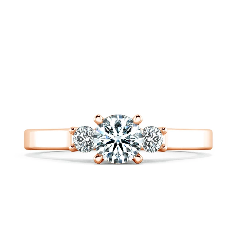 Nhẫn đính hôn Threestone chấu peg-head NCH3104 2